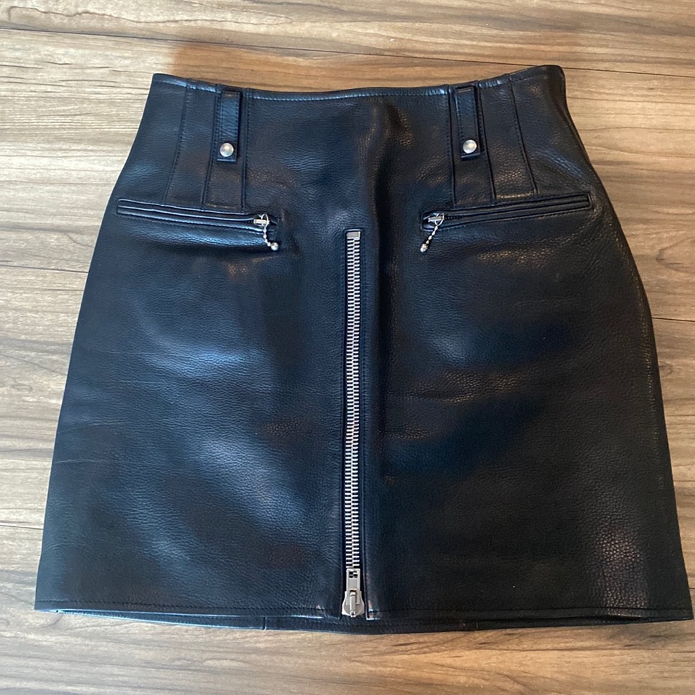 Alexander Wang Leather Zipper Skirt